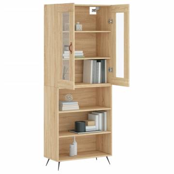 Stylish Highboard Sonoma Oak 69.5x34x180 cm - Hipomarket