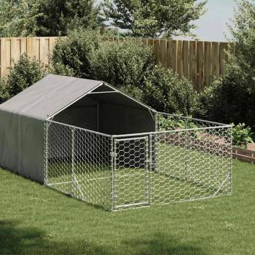 Outdoor Dog Kennel with Run - Galvanised Steel 4x2x1.5m