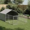  Outdoor Dog Kennel with Run 4x2x1.5 m Galvanised Steel Size 4 x 2 x 1.5 m 