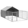 Outdoor Dog Kennel with Run - Galvanised Steel 4x2x1.5m