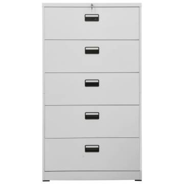 Light Grey Filing Cabinet - Modern Steel Office Storage