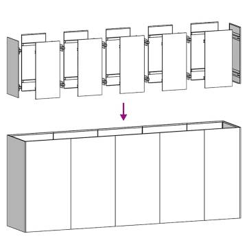 Stylish Stainless Steel Planter 200x40x80 cm - Hipomarket