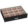 Lockable 5-Layer Jewellery Box with Mirror - Black Elegance