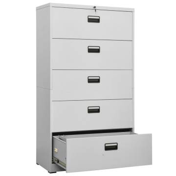 Light Grey Filing Cabinet - Modern Steel Office Storage