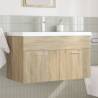 Stylish Bathroom Sink Cabinet with Basin & Faucet - Sonoma Oak