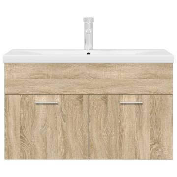 Stylish Bathroom Sink Cabinet with Basin & Faucet - Sonoma Oak