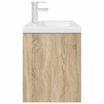 Stylish Bathroom Sink Cabinet with Basin & Faucet - Sonoma Oak