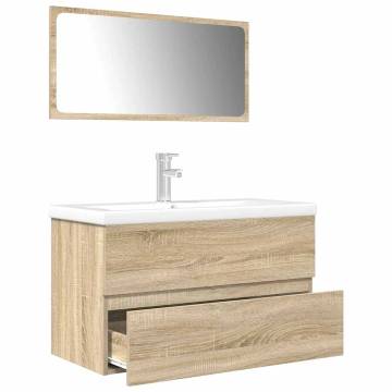 3 Piece Bathroom Furniture Set - Sonoma Oak - Stylish & Durable