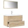  3 Piece Bathroom Furniture Set Sonoma Oak Engineered Wood Colour sonoma oak Number of 1 