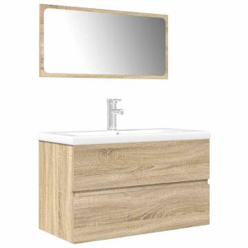 3 Piece Bathroom Furniture Set - Sonoma Oak - Stylish & Durable