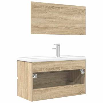 3 Piece Bathroom Furniture Set - Sonoma Oak - Stylish & Durable