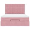 Ottoman Bed with Mattresses Pink 140x190cm Velvet | Hipo Market