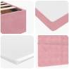 Ottoman Bed with Mattresses Pink 140x190cm Velvet | Hipo Market