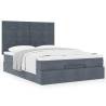  Ottoman Bed with Mattresses Dark Grey 140x200cm Velvet Colour dark grey Size 140 x 200 cm Model block with squares 