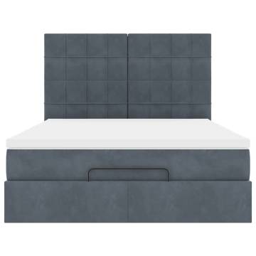 Stylish Ottoman Bed with Mattresses in Dark Grey - 140x200cm