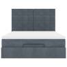 Stylish Ottoman Bed with Mattresses in Dark Grey - 140x200cm