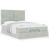  Ottoman Bed with Mattresses Light Grey 140x200cm Velvet Colour light grey Size 140 x 200 cm Model plain design 