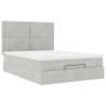 Light Grey Ottoman Bed with Mattresses - 140x200cm Velvet