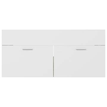 Stylish Sink Cabinet with Basin in White & Sonoma Oak