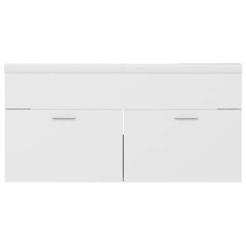 Stylish Sink Cabinet with Basin in White & Sonoma Oak