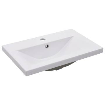 Elegant Sink Cabinet with Built-in Basin - White & Sonoma Oak