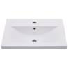 Elegant Sink Cabinet with Built-in Basin - White & Sonoma Oak