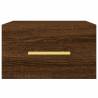 Stylish Brown Oak Wall-Mounted Bedside Cabinet - 35x35 cm