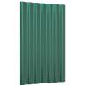 Powder-Coated Steel Roof Panels - 12 pcs Green 60x36 cm