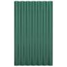 Powder-Coated Steel Roof Panels - 12 pcs Green 60x36 cm