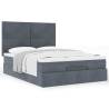 Ottoman Bed with Mattresses - Dark Grey Velvet 140x200cm