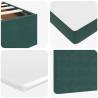 Ottoman Bed with Mattresses - Dark Green Velvet 140x200cm