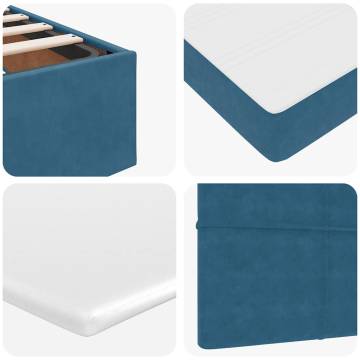 Dark Blue Ottoman Bed with Mattresses | 140x190cm Velvet