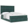  Ottoman Bed with Mattresses Dark Green 140x200cm Velvet Colour dark green Size 140 x 200 cm Model block with squares 