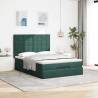 Ottoman Bed with Mattresses - Dark Green Velvet 140x200cm