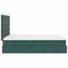 Ottoman Bed with Mattresses - Dark Green Velvet 140x200cm