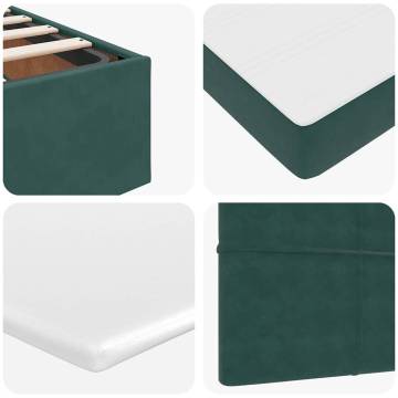 Ottoman Bed with Mattresses - Dark Green Velvet 140x200cm