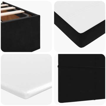 Ottoman Bed with Mattresses Black 140x190cm Velvet - Hipomarket