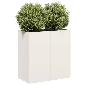 Planter White 80x40x80 cm - Stylish Cold-Rolled Steel Design