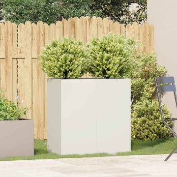 Planter White 80x40x80 cm - Stylish Cold-Rolled Steel Design