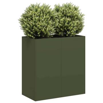 Stylish Olive Green Planter - Cold-Rolled Steel 80x40x80 cm