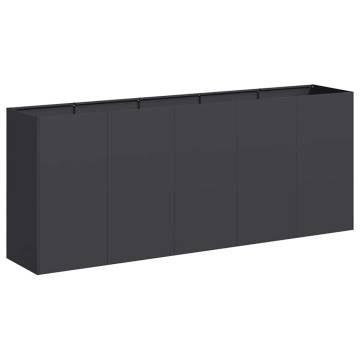 Stylish Black Planter 200x40x80 cm - Durable Cold-Rolled Steel