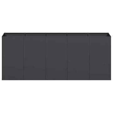 Stylish Black Planter 200x40x80 cm - Durable Cold-Rolled Steel