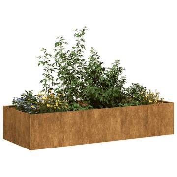 Rusty Planter 200x80x40 cm - Durable Weathering Steel