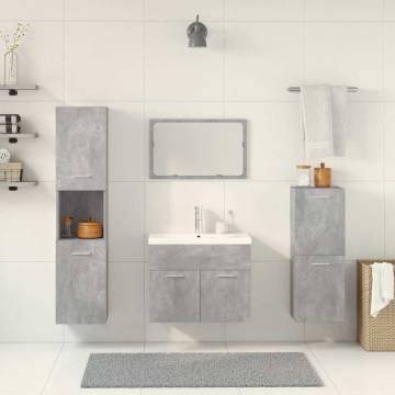 5 Piece Bathroom Furniture Set - Concrete Grey & Quality Design