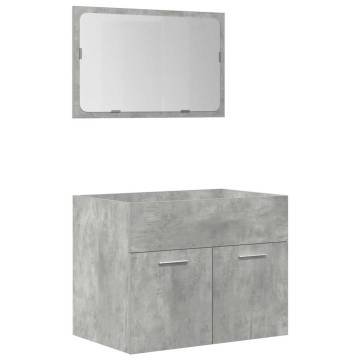 5 Piece Bathroom Furniture Set - Concrete Grey & Quality Design