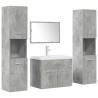 5 Piece Concrete Grey Bathroom Furniture Set - Hipomarket