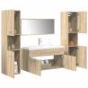  5 Piece Bathroom Furniture Set Sonoma Oak Engineered Wood Colour sonoma oak Size 90 x 38.5 x 46 cm Number of 1 