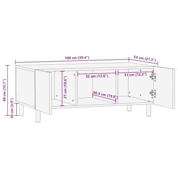 Coffee Table Brown 100x54cm - Solid Mango Wood | HipoMarket