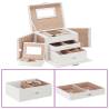  Jewellery Box 3-Layer with Mirror Lockable White 26x18x17.5 cm Colour white Size 3-layer 