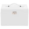 Elegant Lockable 3-Layer Jewellery Box with Mirror - White